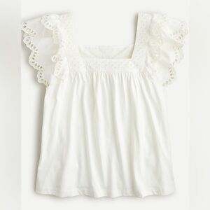 J. Crew square neck eyelet top